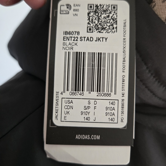 Adidas Kids Black Hooded Winter Jacket - Picture 4 of 4